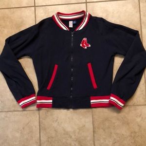 Women’s Navy Blue Knit Red Sox Jacket